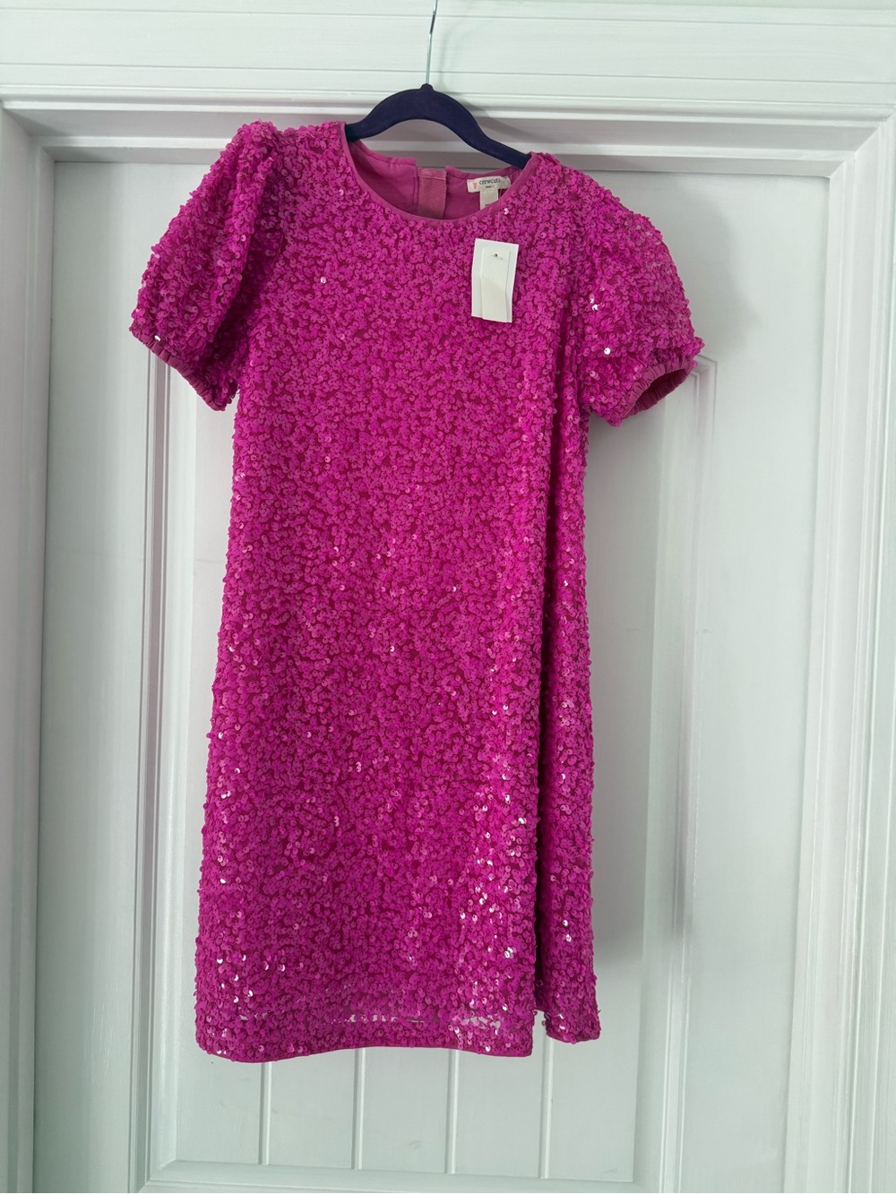 Crewcuts Fuchsia Sequin Short-Sleeve Party Dress